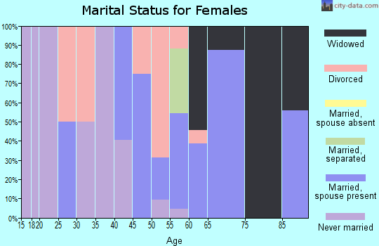 Zip code 08345 marital status for females