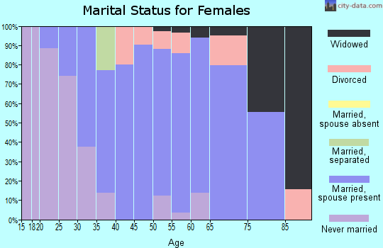 Zip code 08802 marital status for females