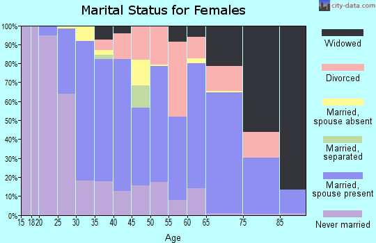 Zip code 08805 marital status for females