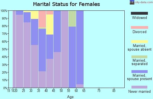 Zip code 10005 marital status for females