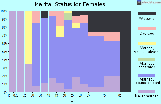 Zip code 11963 marital status for females