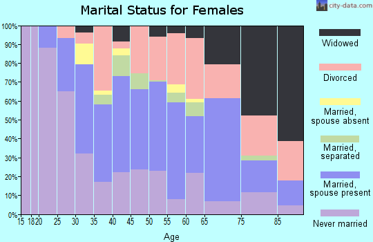 Zip code 12801 marital status for females