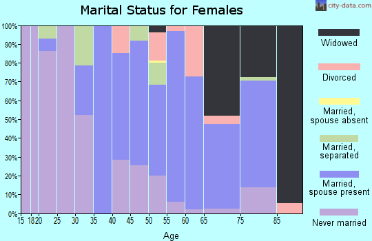 Zip code 12883 marital status for females