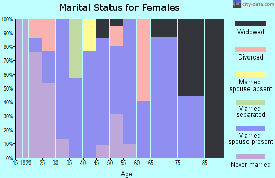 Zip code 12923 marital status for females