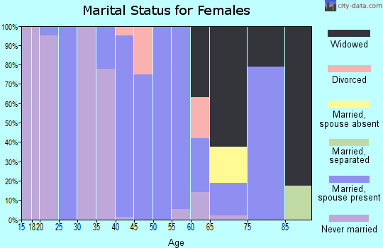 Zip code 12941 marital status for females