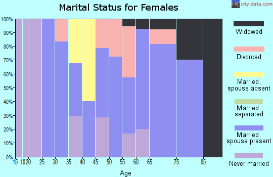 Zip code 12942 marital status for females