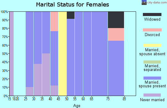Zip code 12969 marital status for females