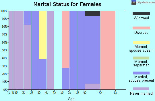 Zip code 12970 marital status for females