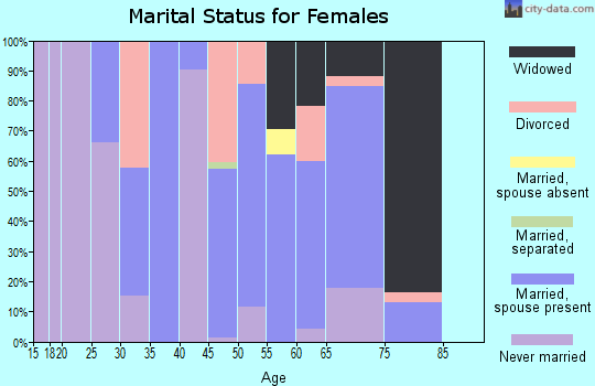 Zip code 12981 marital status for females
