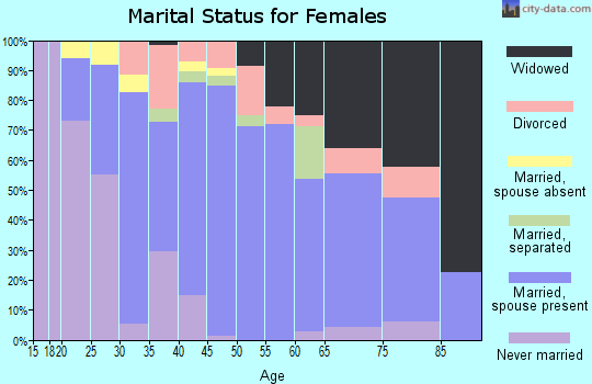 Zip code 13033 marital status for females