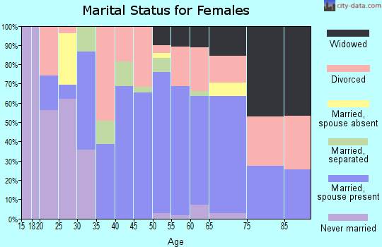 Zip code 13053 marital status for females