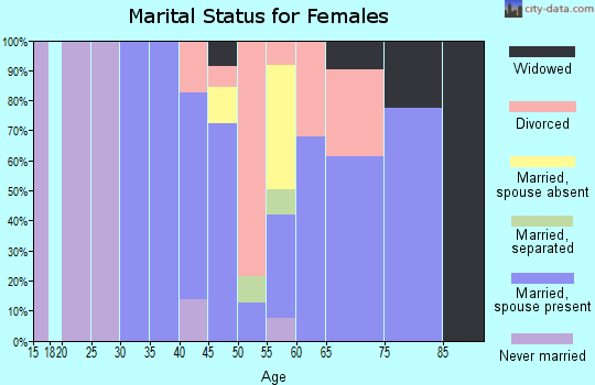 Zip code 13061 marital status for females