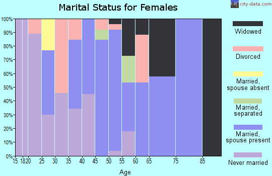 Zip code 13076 marital status for females