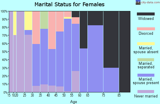 Zip code 13083 marital status for females