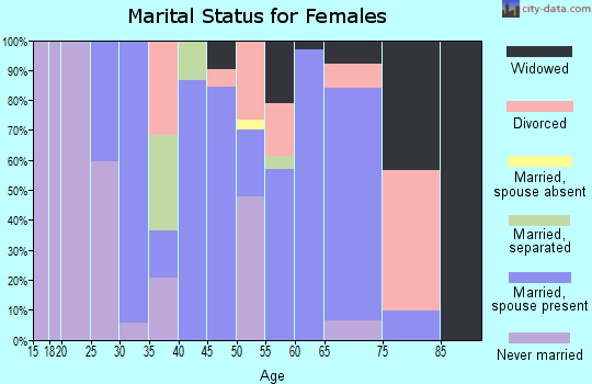 Zip code 13084 marital status for females