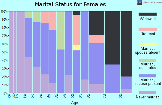 Zip code 13116 marital status for females