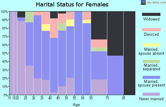 Zip code 13158 marital status for females