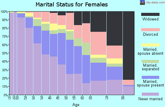 Zip code 13204 marital status for females