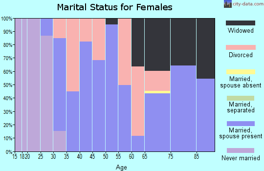 Zip code 13308 marital status for females