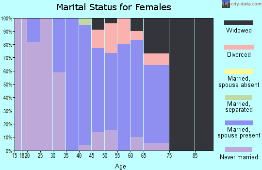 Zip code 13318 marital status for females