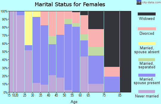 Zip code 13408 marital status for females