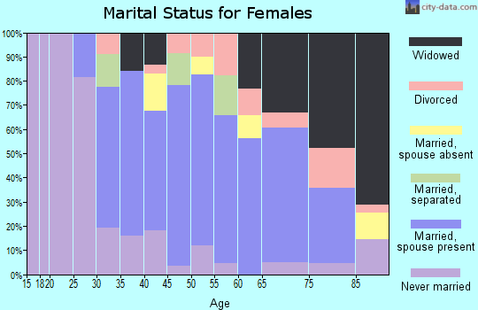 Zip code 13424 marital status for females