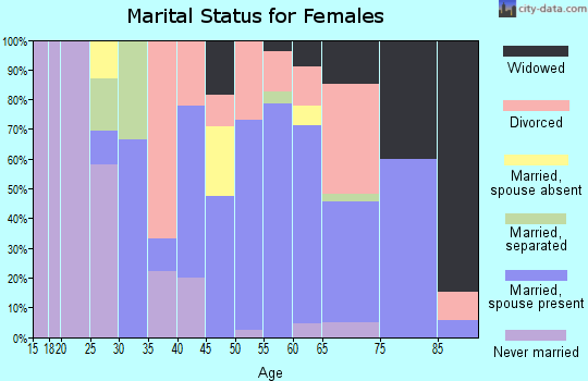 Zip code 13607 marital status for females