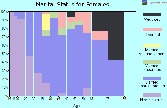Zip code 13608 marital status for females