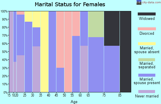 Zip code 13616 marital status for females