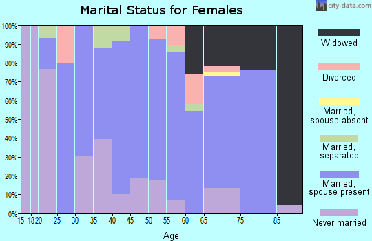 Zip code 13618 marital status for females
