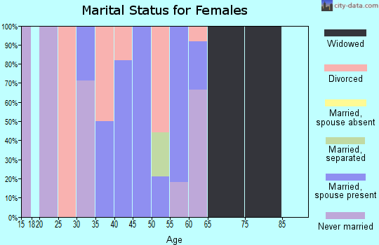 Zip code 13621 marital status for females