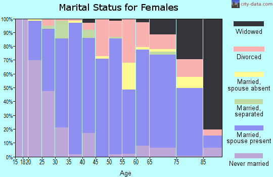 Zip code 13624 marital status for females