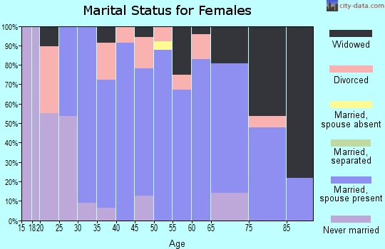 Zip code 13625 marital status for females
