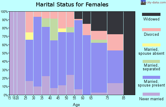 Zip code 13634 marital status for females
