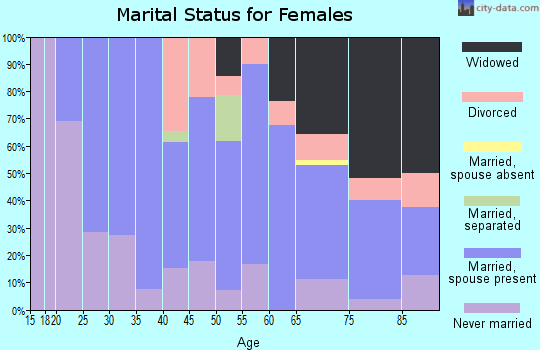 Zip code 13635 marital status for females
