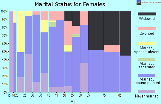 Zip code 13637 marital status for females