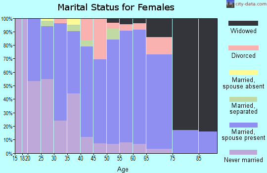Zip code 13646 marital status for females