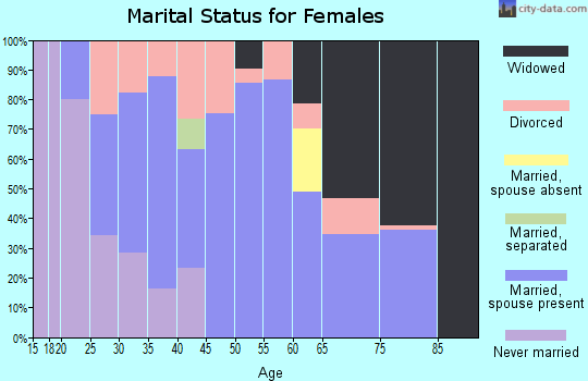 Zip code 13652 marital status for females