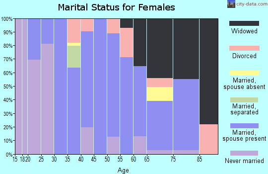 Zip code 13658 marital status for females
