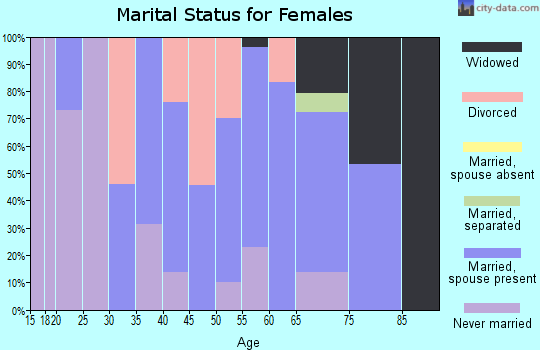 Zip code 13664 marital status for females