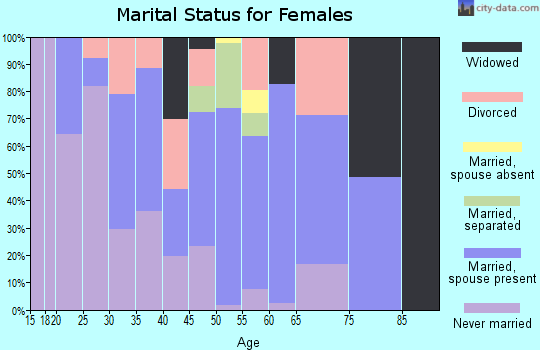 Zip code 13667 marital status for females