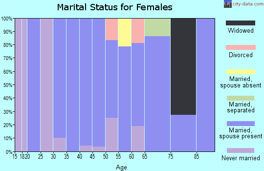 Zip code 13670 marital status for females