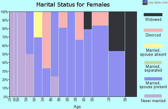 Zip code 13682 marital status for females