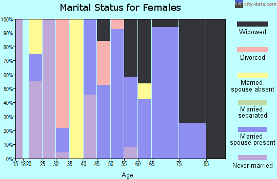 Zip code 13687 marital status for females