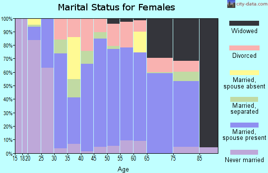 Zip code 13733 marital status for females