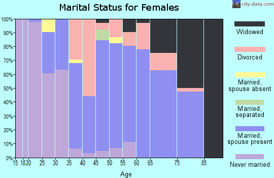 Zip code 13812 marital status for females