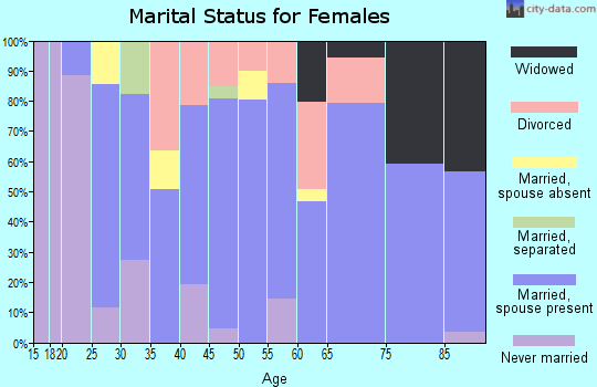 Zip code 13825 marital status for females