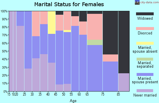 Zip code 13833 marital status for females