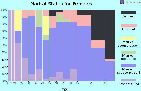 Zip code 13865 marital status for females