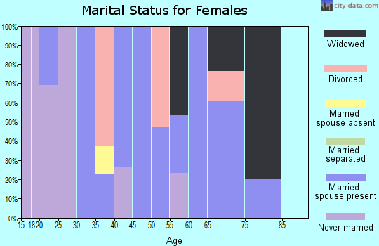 Zip code 14008 marital status for females